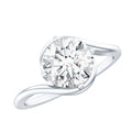 Lab Grown 2 Carat Diamond Bypass Engagement Ring With Diagonal 4 Prong