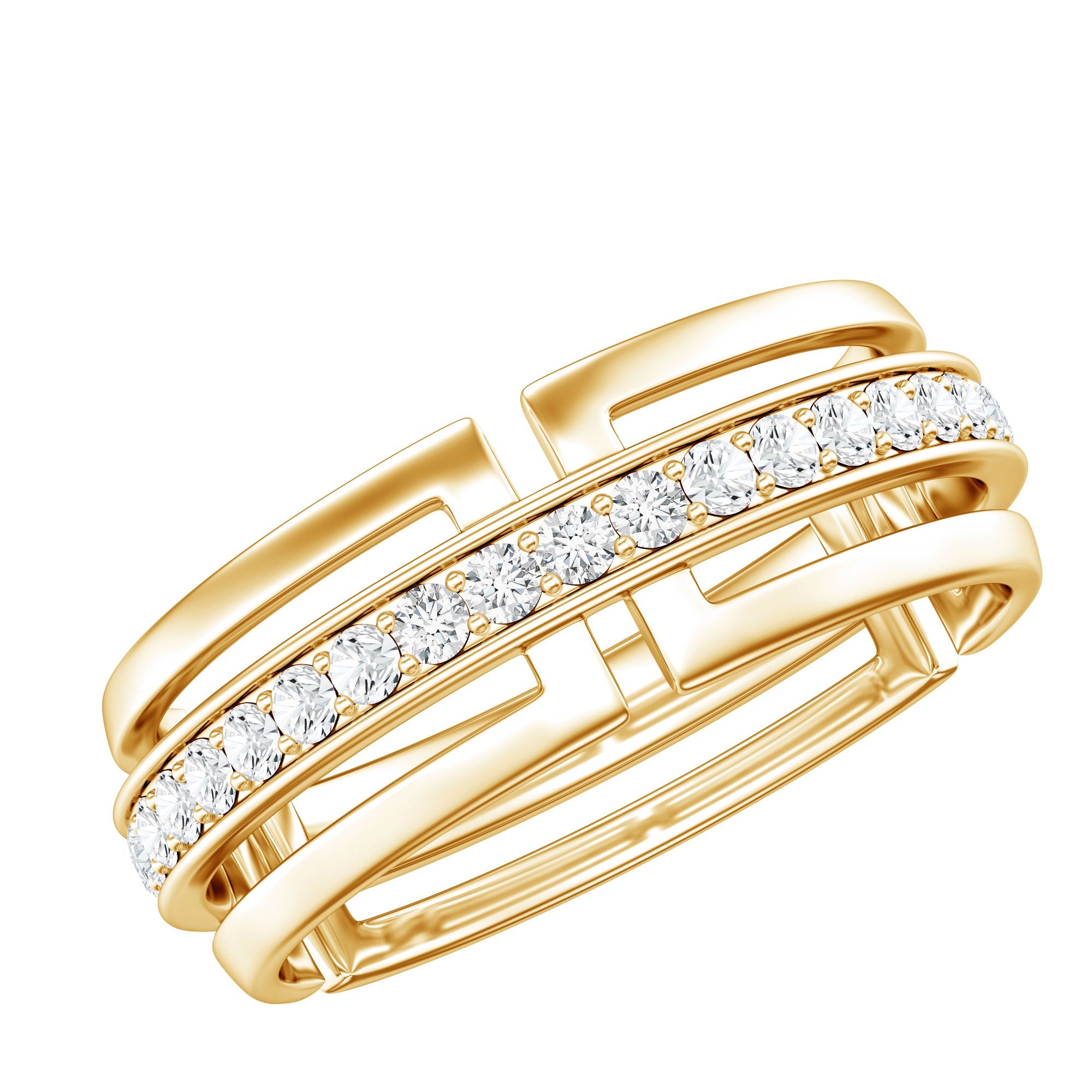 Lab Created Diamond Band – Unisex Wedding Ring with Round Cut Diamonds & Prong Setting
