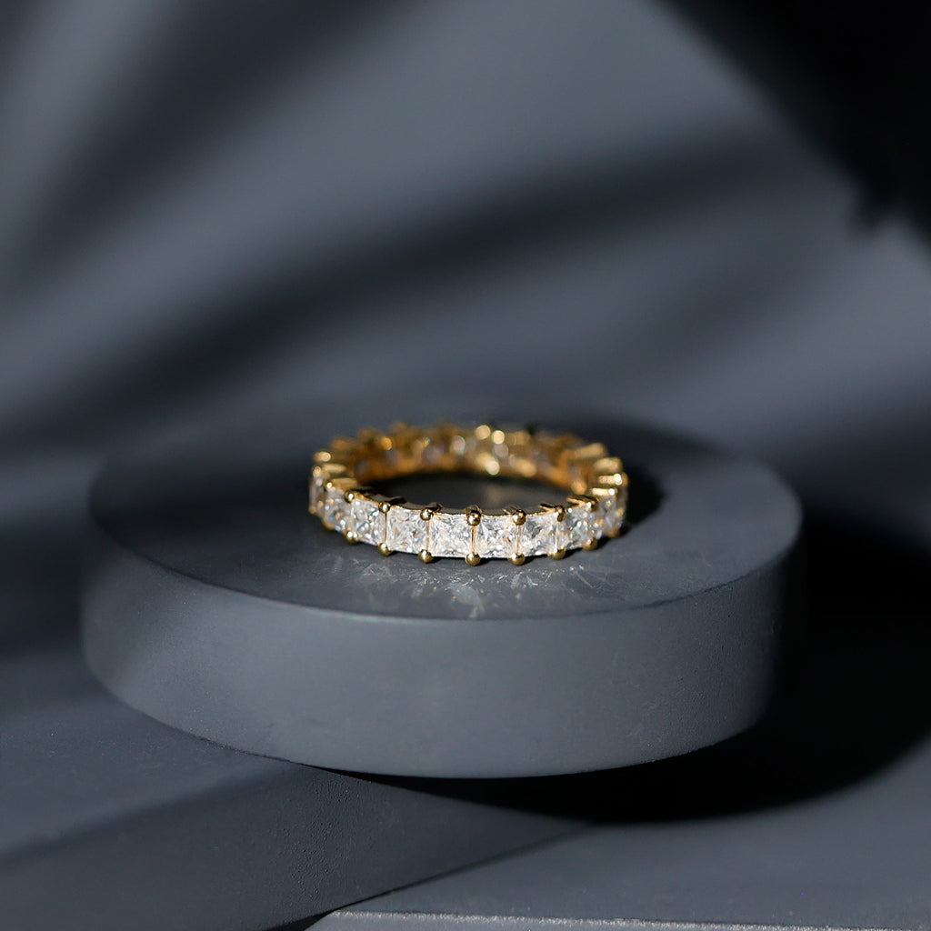 Certified Lab Grown Diamond Princess Cut Wedding Ring