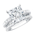 Lab Grown Diamond Ring 4 Carat Princess Cut Bridal Ring Set – IGI Certified VS1 Clarity
