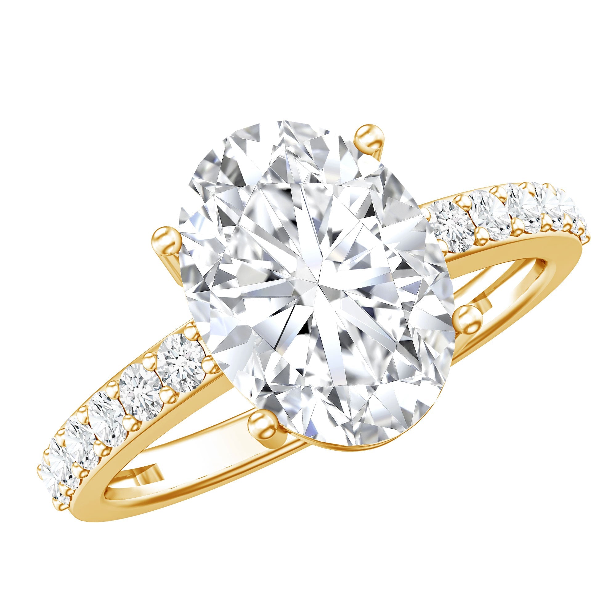 Lab Grown Diamond Ring – IGI Certified 3 Carat Oval Cut Engagement Ring for Women