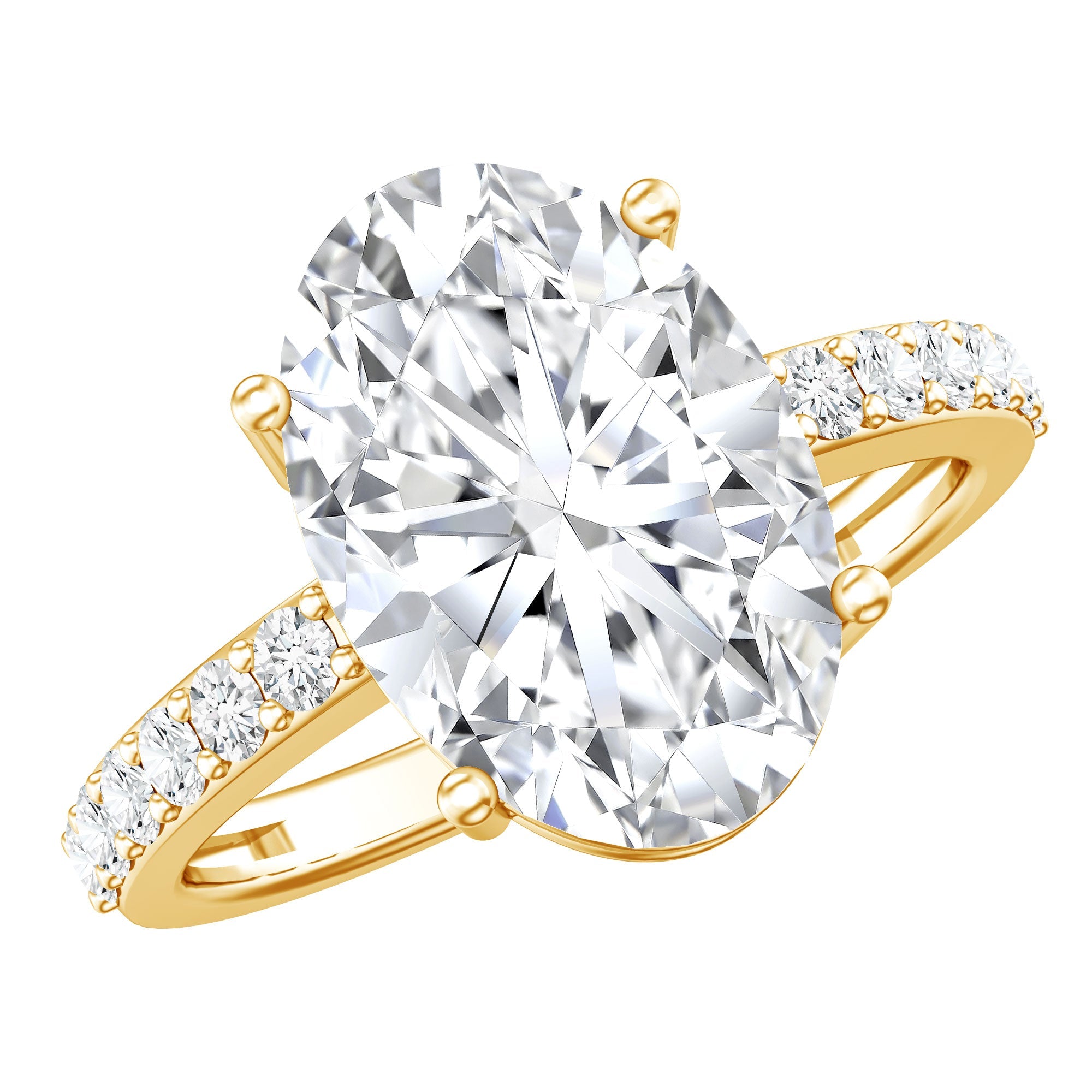 4 Carat Oval Diamond Ring – Lab Grown Oval Engagement Ring With Sparkling Prong Setting