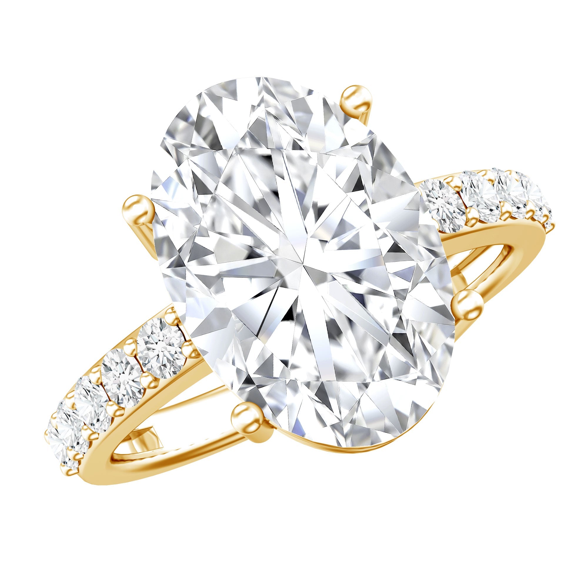 Lab Grown Diamond Ring - 5 Carat Oval Cut Engagement Ring with IGI Certificate