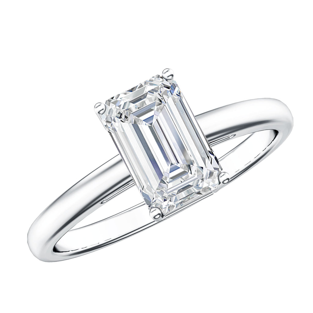 Emerald Cut Engagement Ring - 2 Carat Lab Grown Diamond, IGI Certified Solitaire