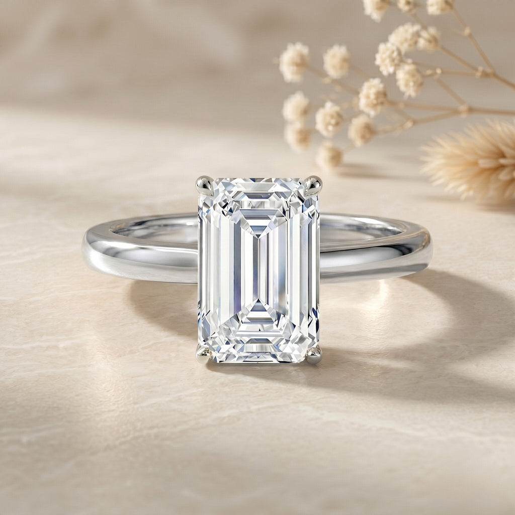 Emerald Cut Engagement Ring - 2 Carat Lab Grown Diamond, IGI Certified Solitaire