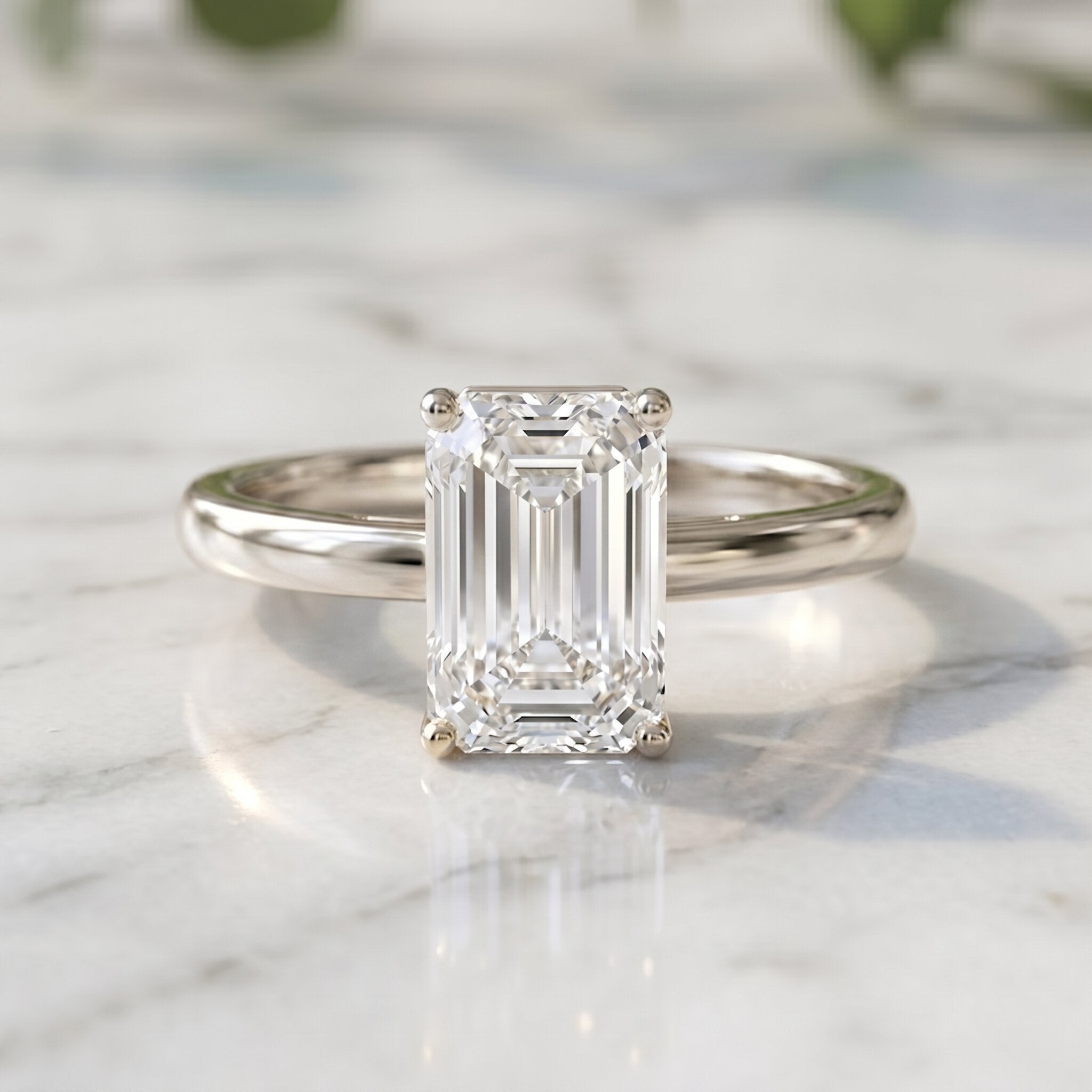 Emerald Cut Engagement Ring - 2 Carat Lab Grown Diamond, IGI Certified Solitaire