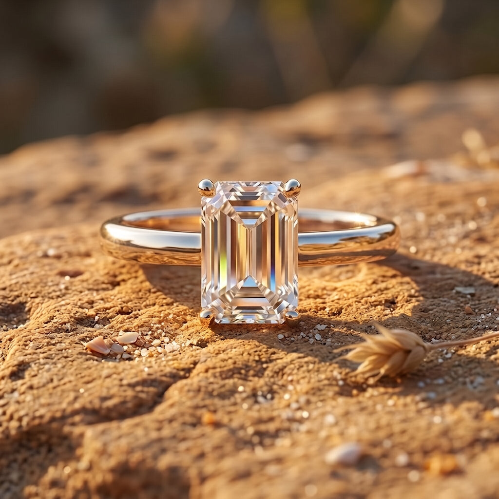 Emerald Cut Engagement Ring - 2 Carat Lab Grown Diamond, IGI Certified Solitaire