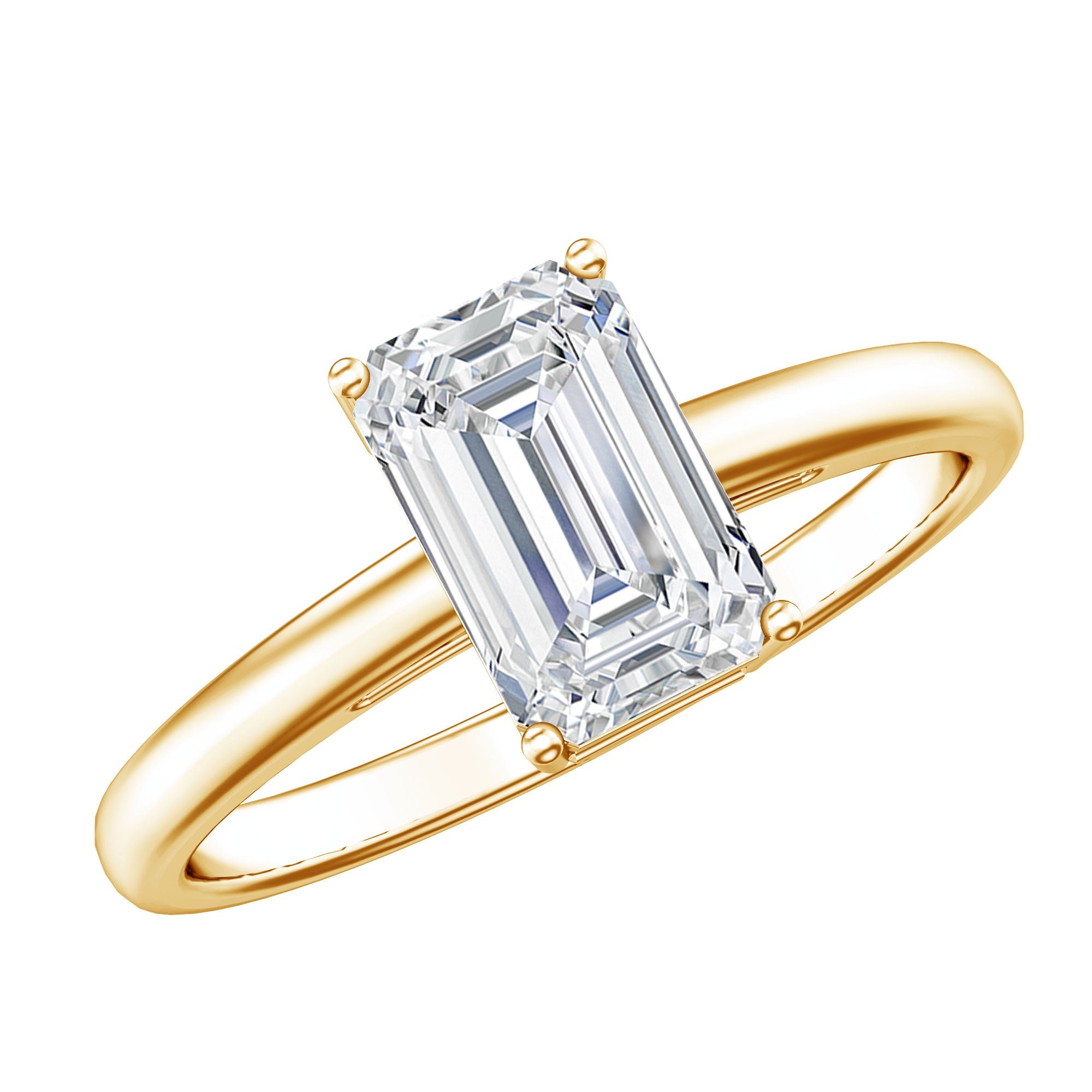 Emerald Cut Engagement Ring - 2 Carat Lab Grown Diamond, IGI Certified Solitaire