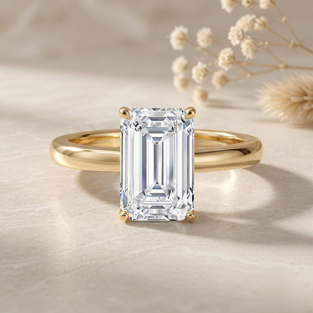 Emerald Cut Engagement Ring - 2 Carat Lab Grown Diamond, IGI Certified Solitaire