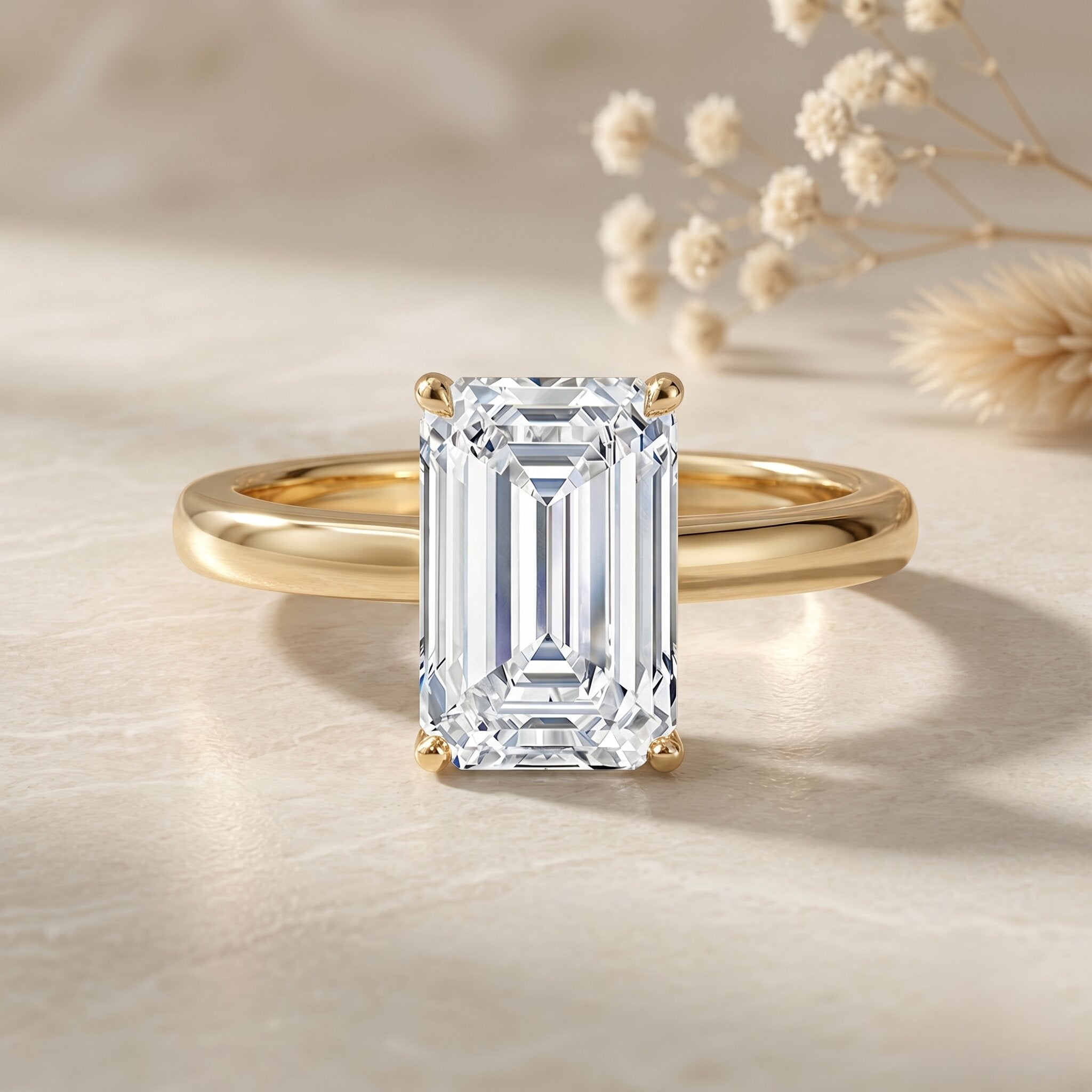 Emerald Cut Engagement Ring - 2 Carat Lab Grown Diamond, IGI Certified Solitaire