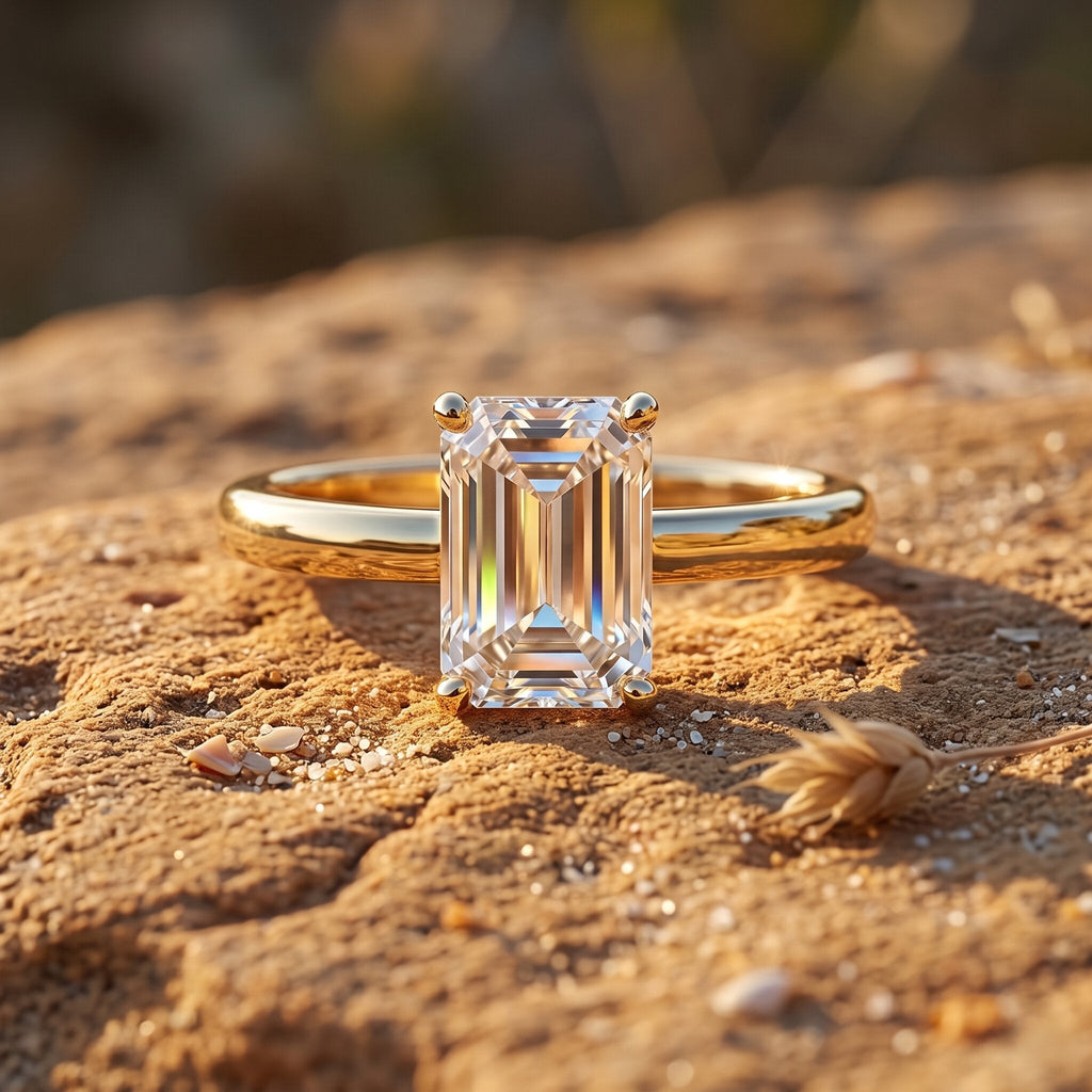 Emerald Cut Engagement Ring - 2 Carat Lab Grown Diamond, IGI Certified Solitaire