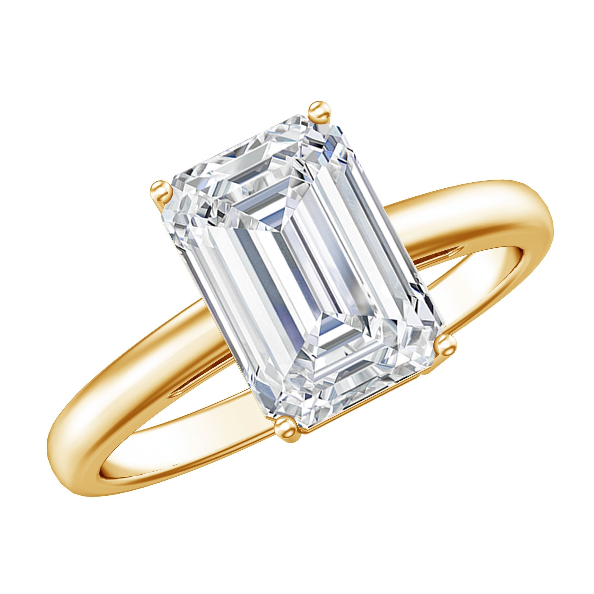 Emerald Cut Engagement Ring - IGI Certified 3 Carat Lab Grown Diamond Solitaire
