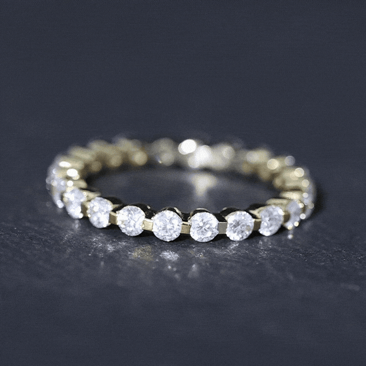 Moissanite Eternity Band – Round Cut Prong Setting Classic Wedding Anniversary Ring