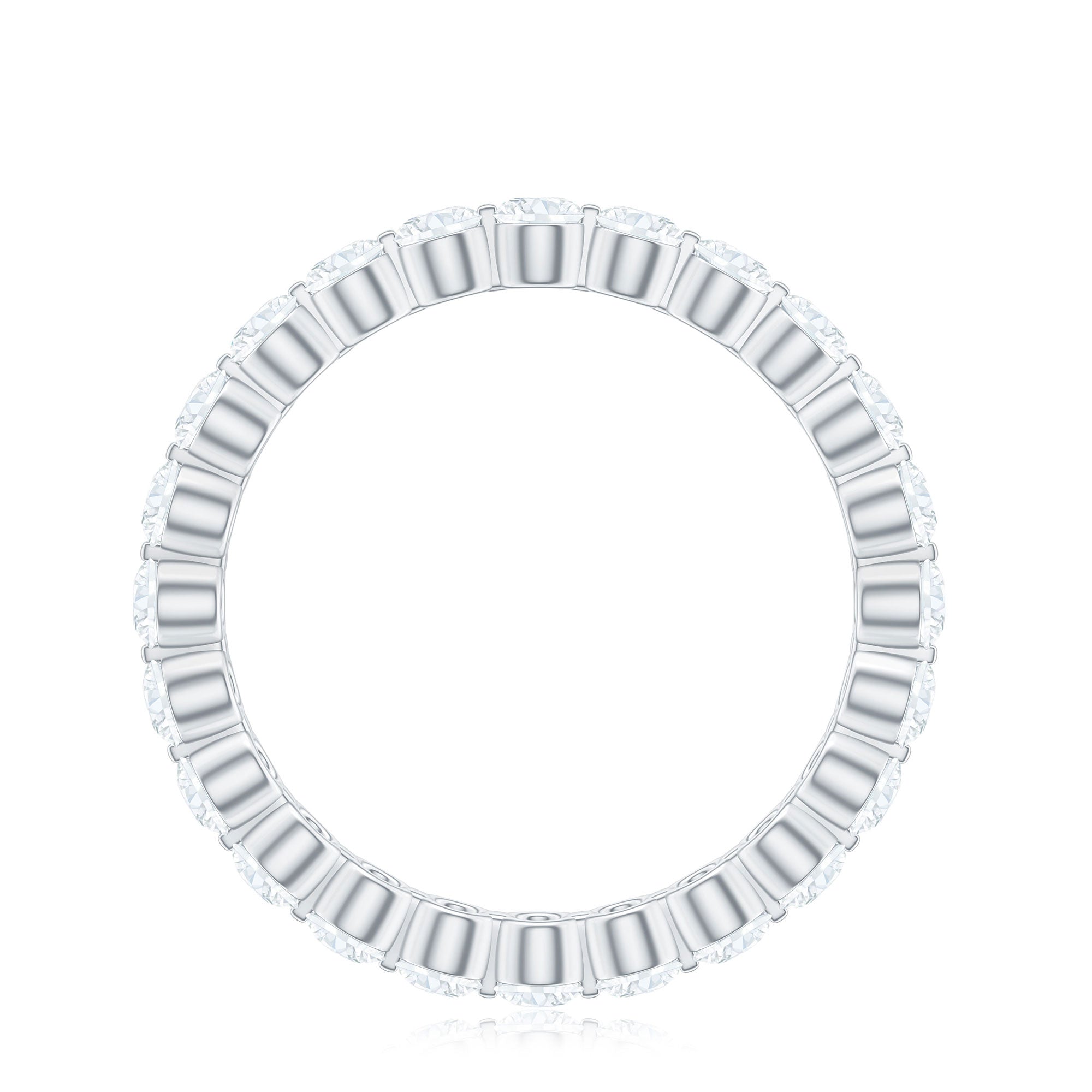 Moissanite Eternity Band – Round Cut Prong Setting Classic Wedding Anniversary Ring