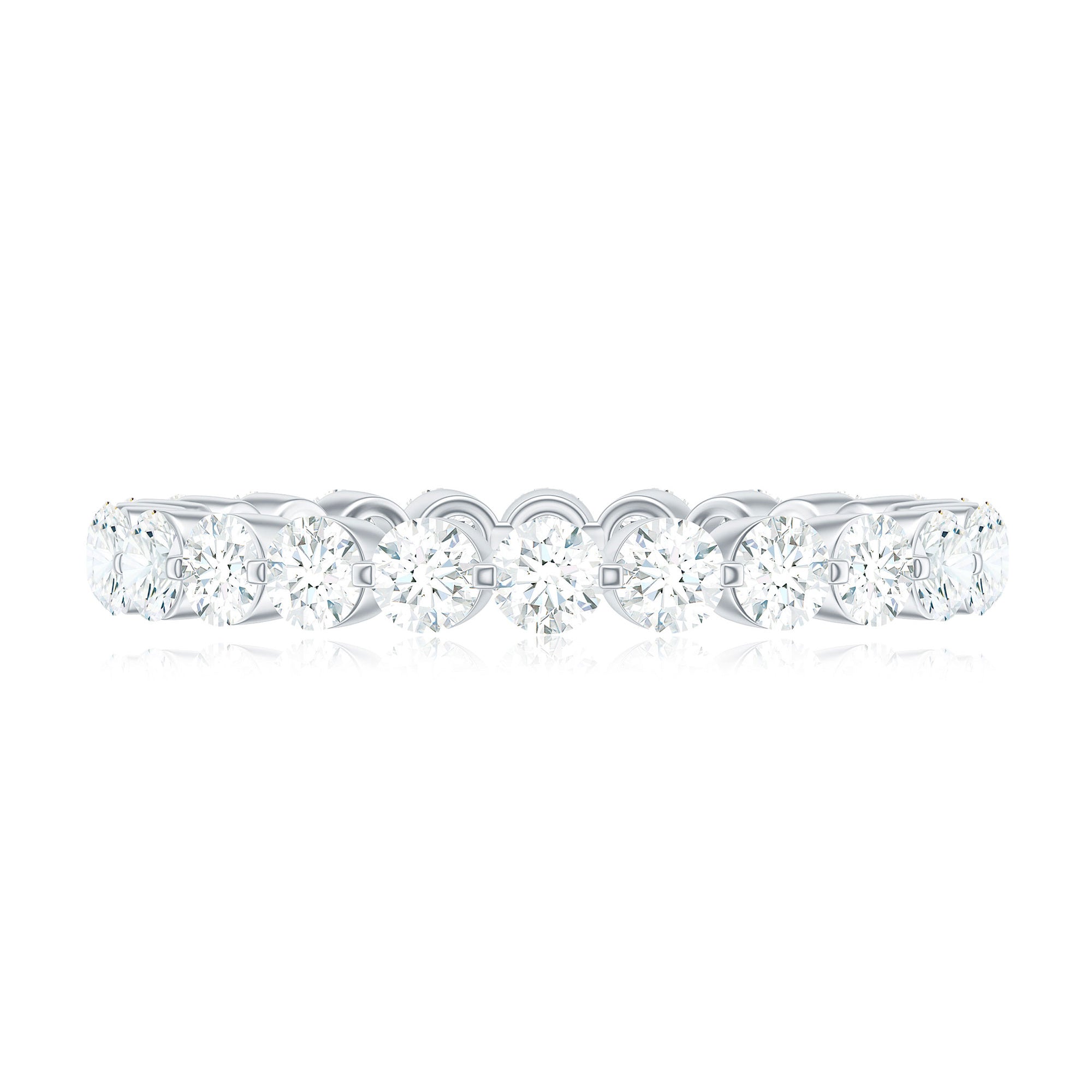 Moissanite Eternity Band – Round Cut Prong Setting Classic Wedding Anniversary Ring