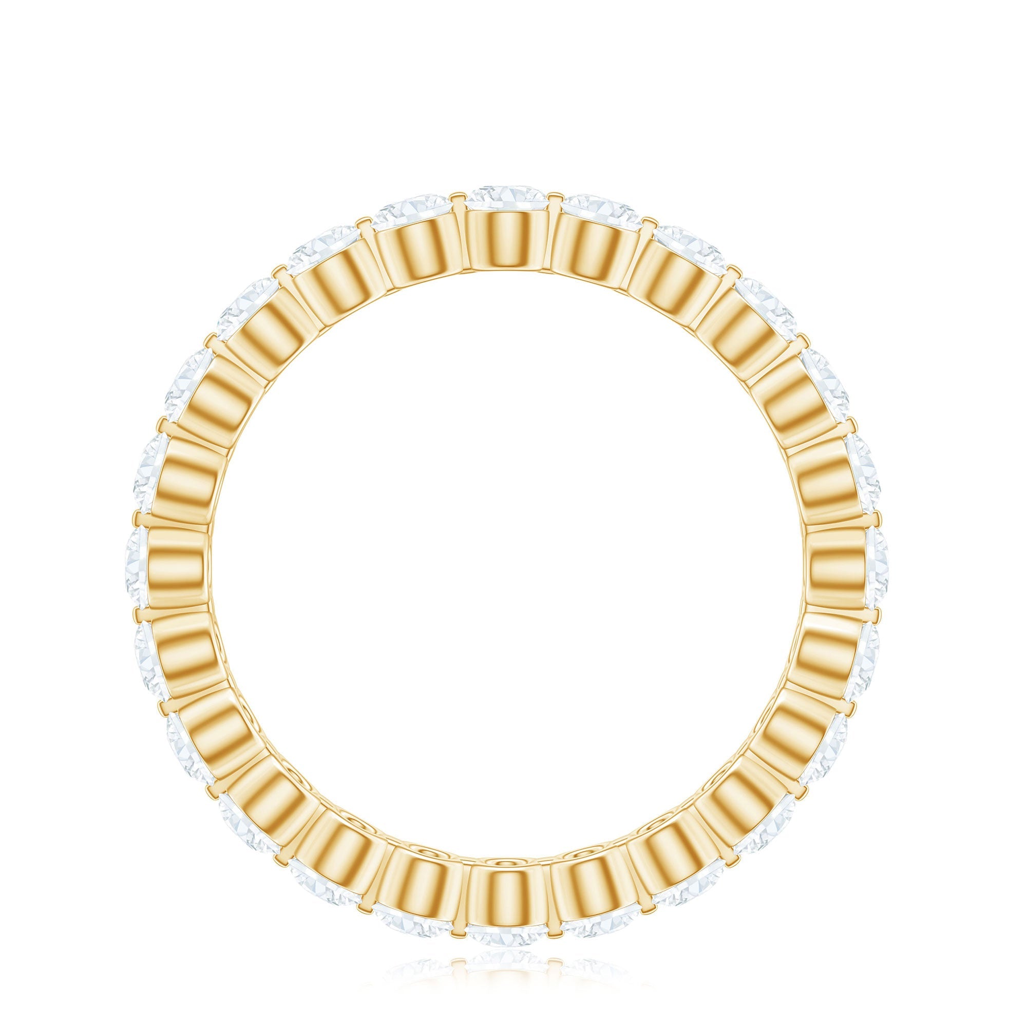 Moissanite Eternity Band – Round Cut Prong Setting Classic Wedding Anniversary Ring