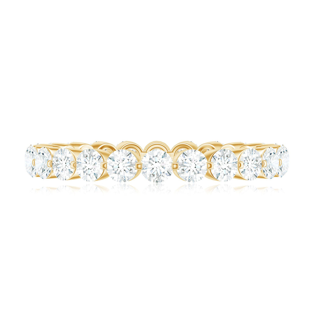 Moissanite Eternity Band – Round Cut Prong Setting Classic Wedding Anniversary Ring