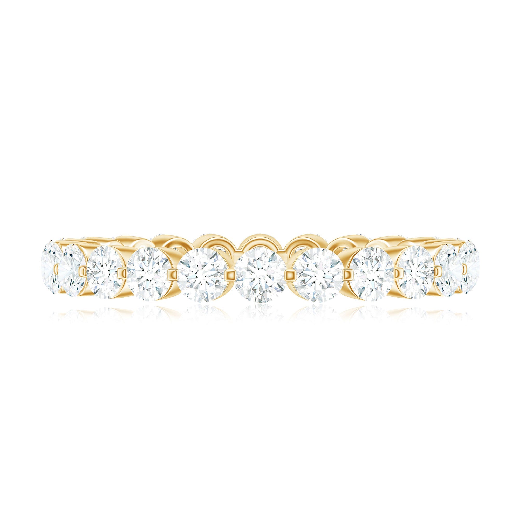 Moissanite Eternity Band – Round Cut Prong Setting Classic Wedding Anniversary Ring