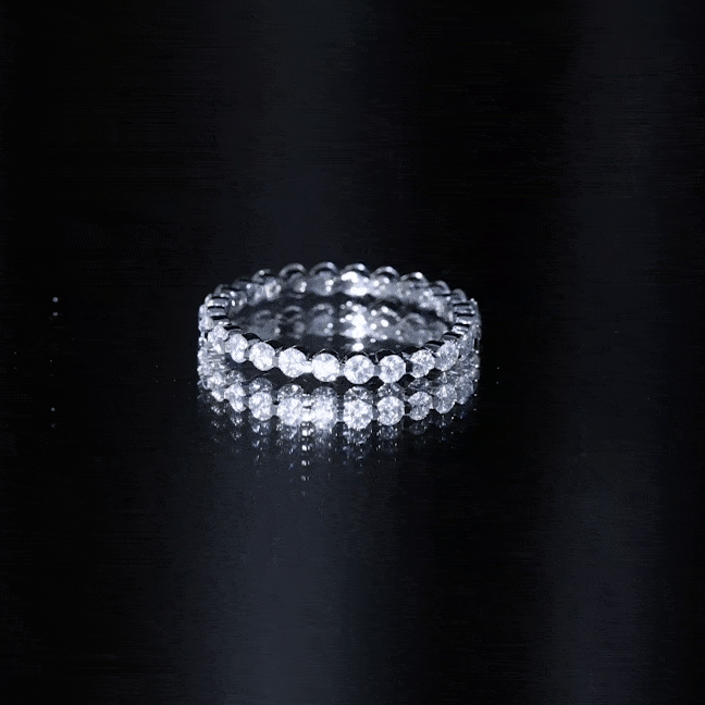 Moissanite Eternity Ring – Full Eternity Band With Round Cut Stones | Classic Circular Band
