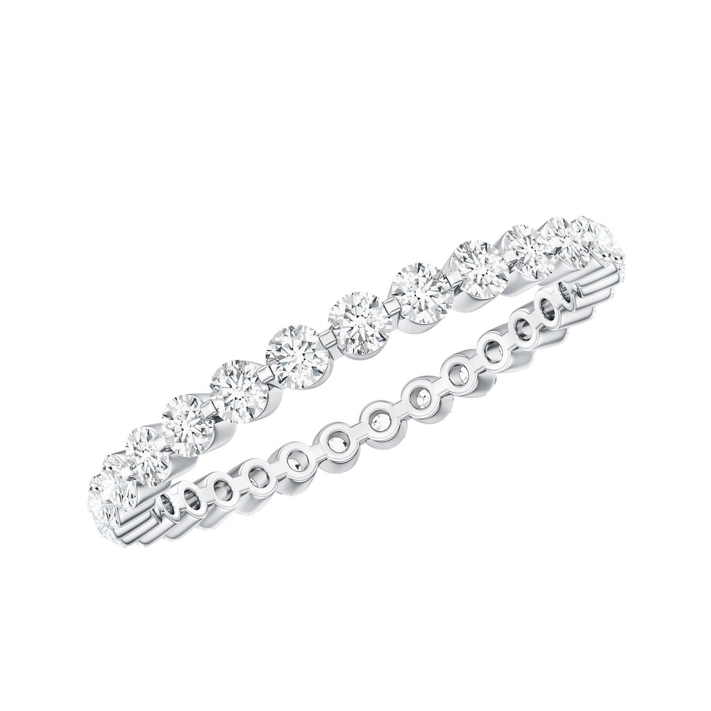 Moissanite Eternity Ring – Full Eternity Band With Round Cut Stones | Classic Circular Band