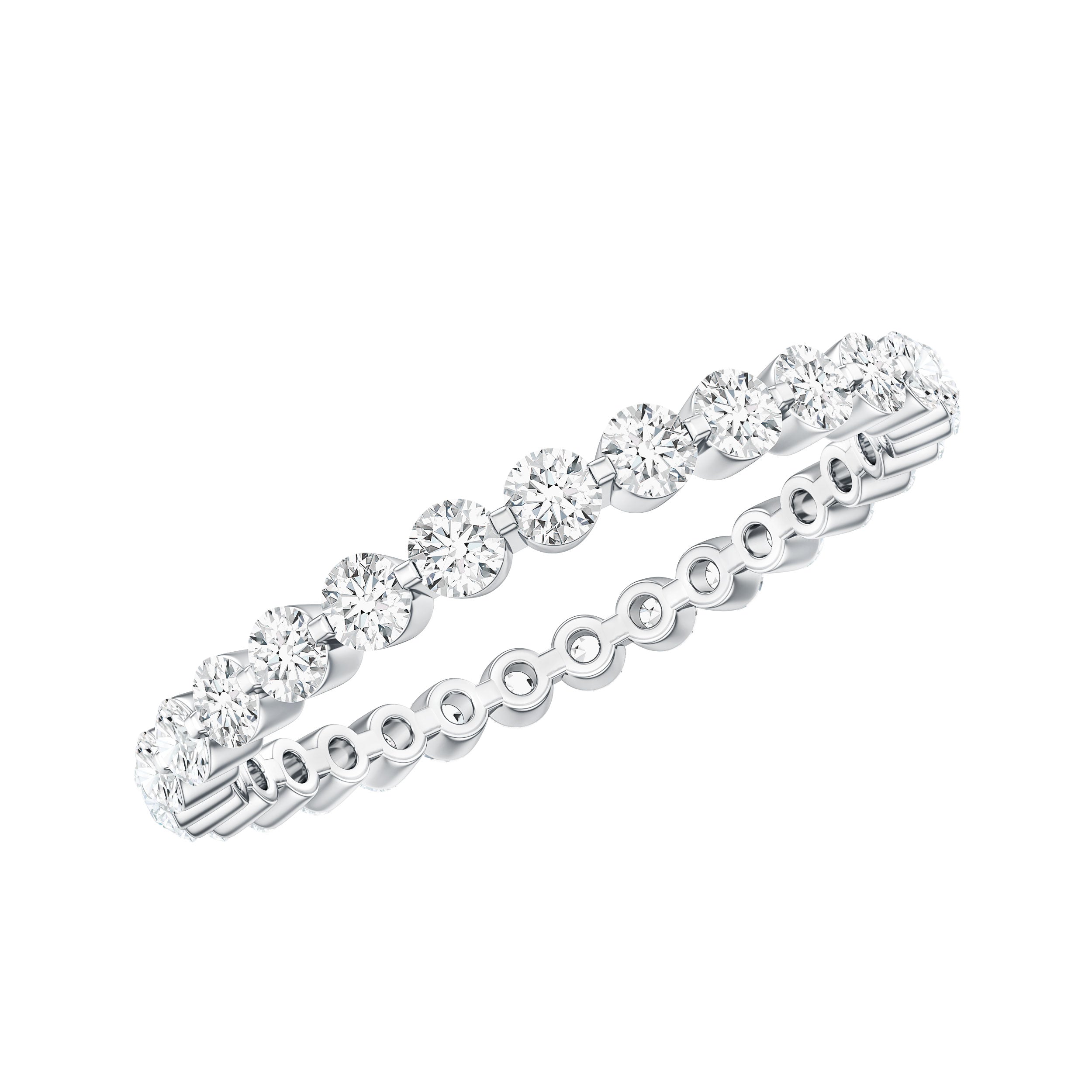 Moissanite Eternity Ring – Full Eternity Band With Round Cut Stones | Classic Circular Band