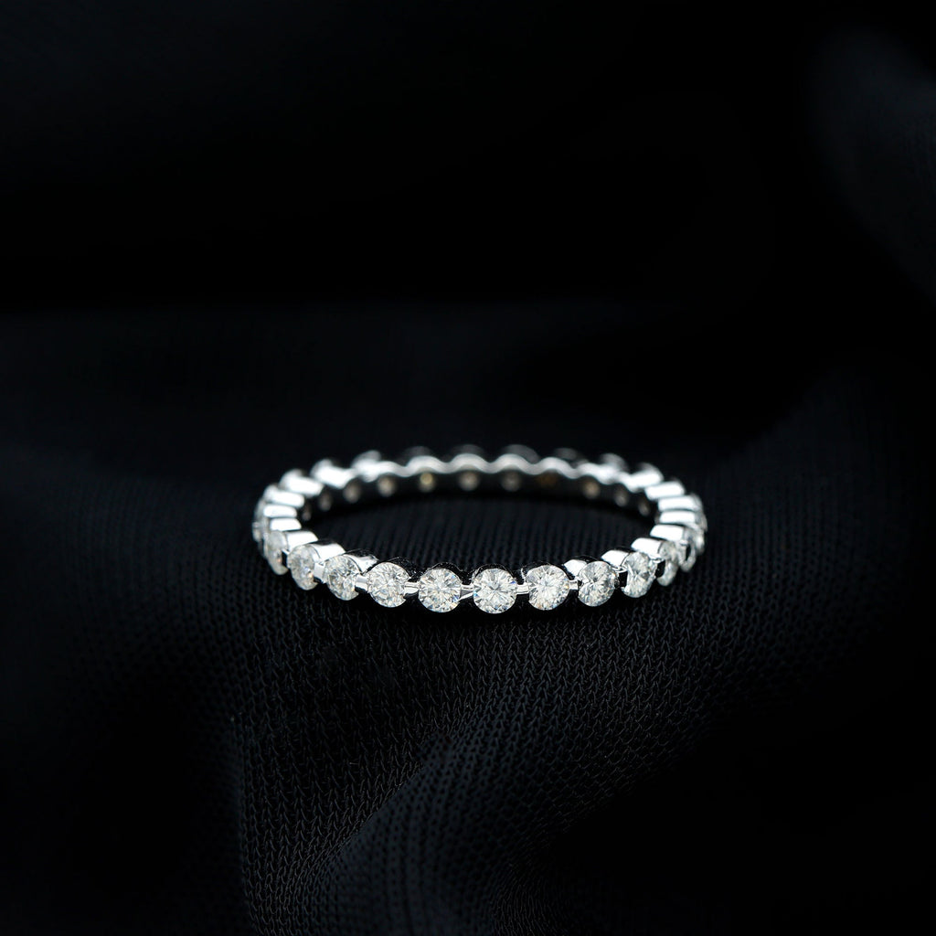 Moissanite Eternity Ring – Full Eternity Band With Round Cut Stones | Classic Circular Band
