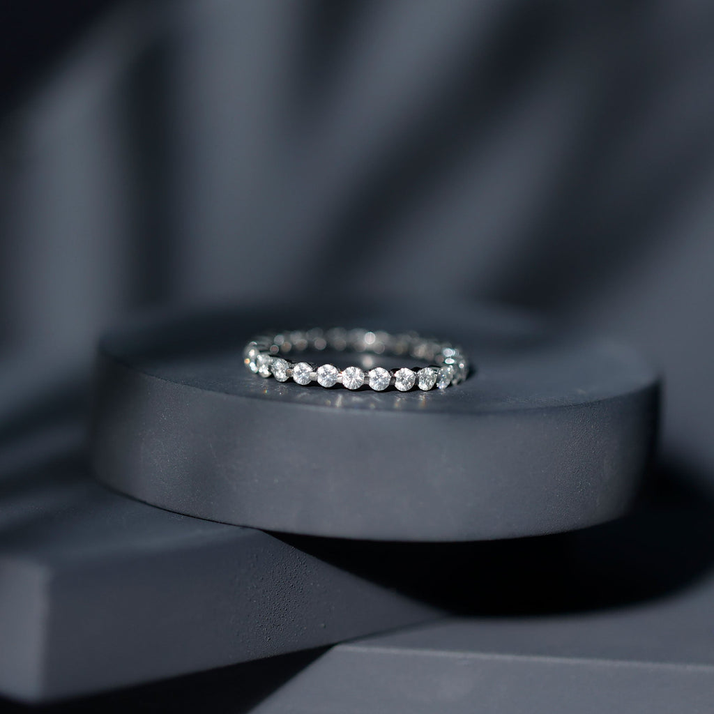 Moissanite Eternity Ring – Full Eternity Band With Round Cut Stones | Classic Circular Band