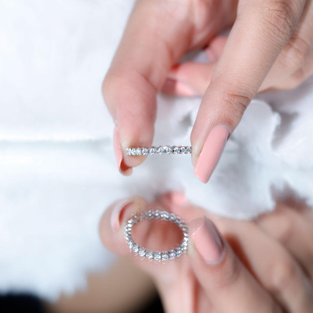 Moissanite Eternity Ring – Full Eternity Band With Round Cut Stones | Classic Circular Band