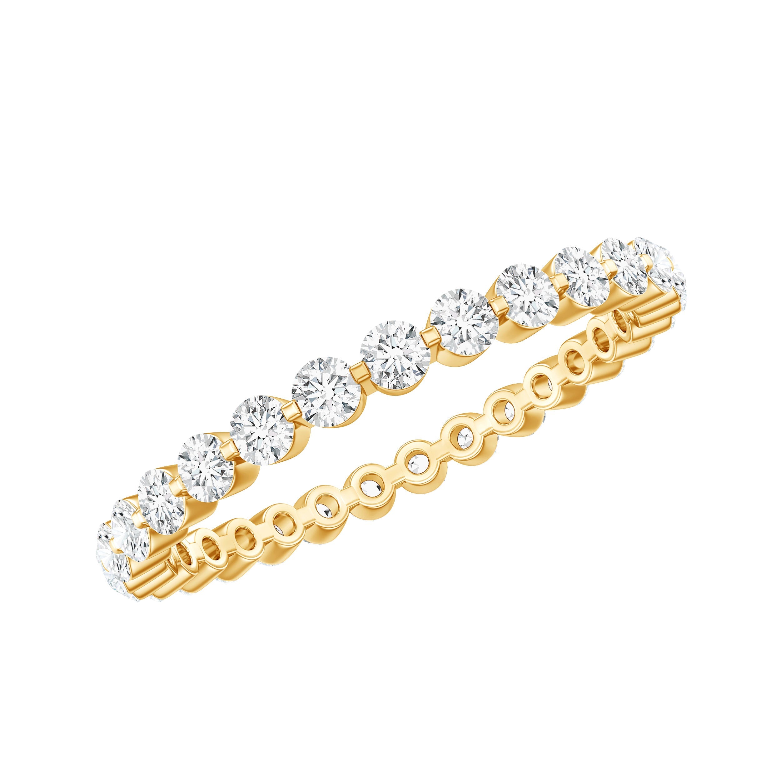 Moissanite Eternity Ring – Full Eternity Band With Round Cut Stones | Classic Circular Band