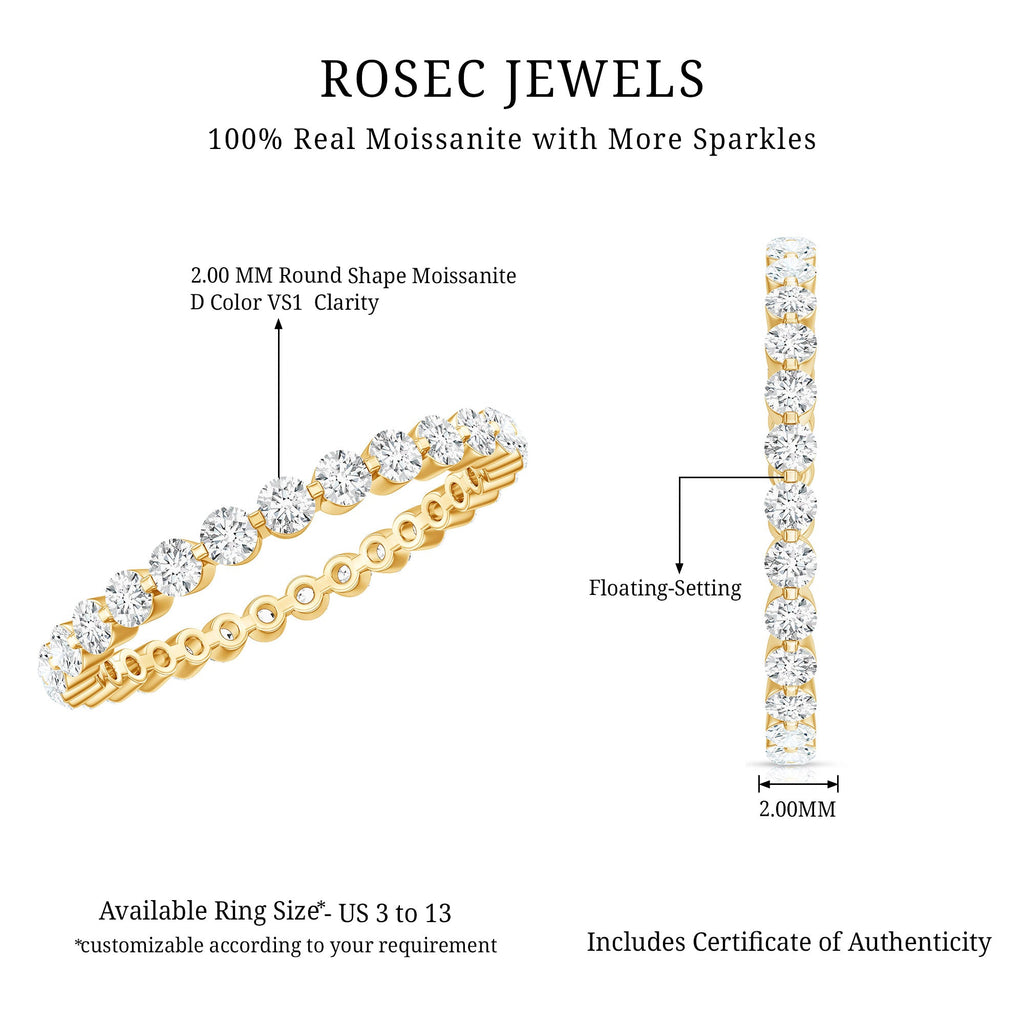 Moissanite Eternity Ring – Full Eternity Band With Round Cut Stones | Classic Circular Band