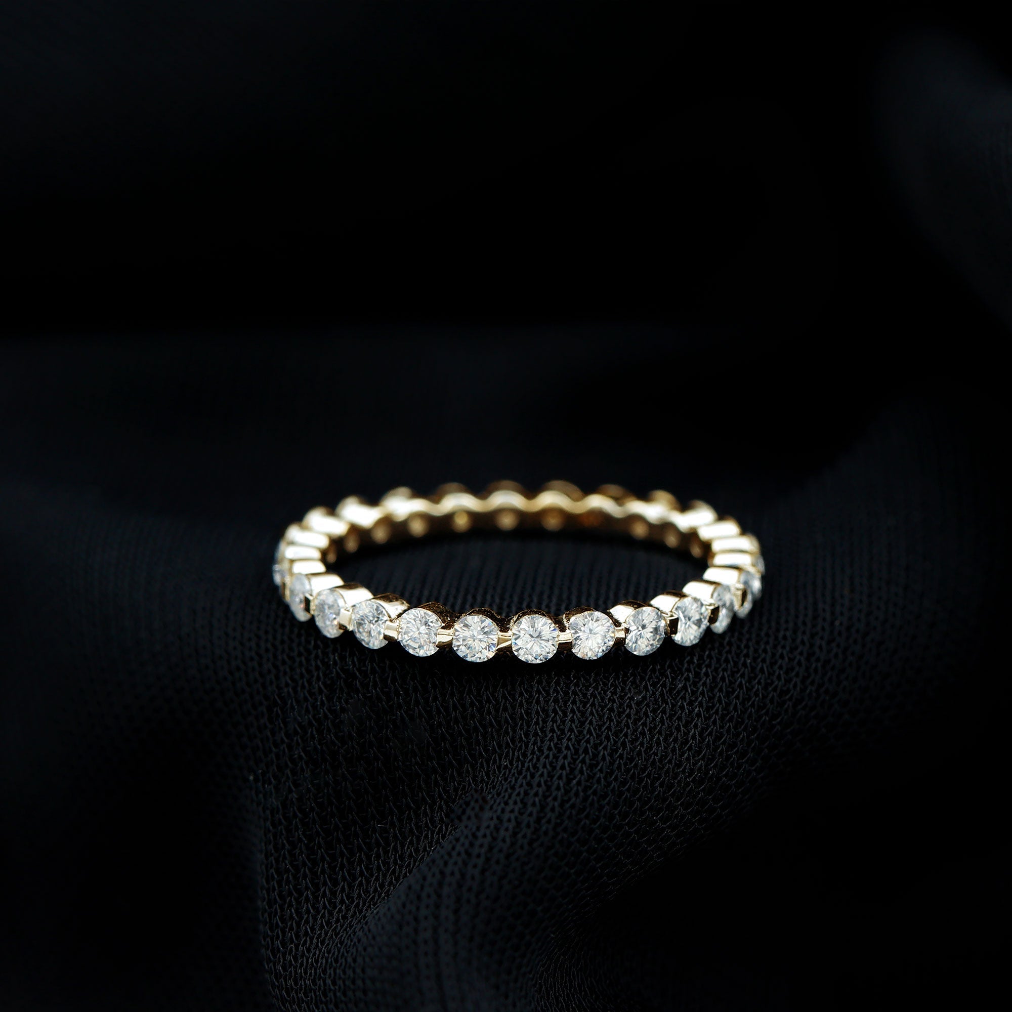 Moissanite Eternity Ring – Full Eternity Band With Round Cut Stones | Classic Circular Band