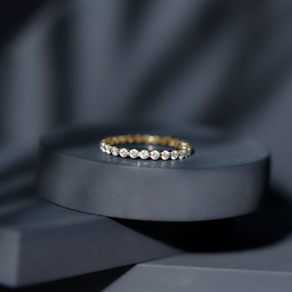 Moissanite Eternity Ring – Full Eternity Band With Round Cut Stones | Classic Circular Band