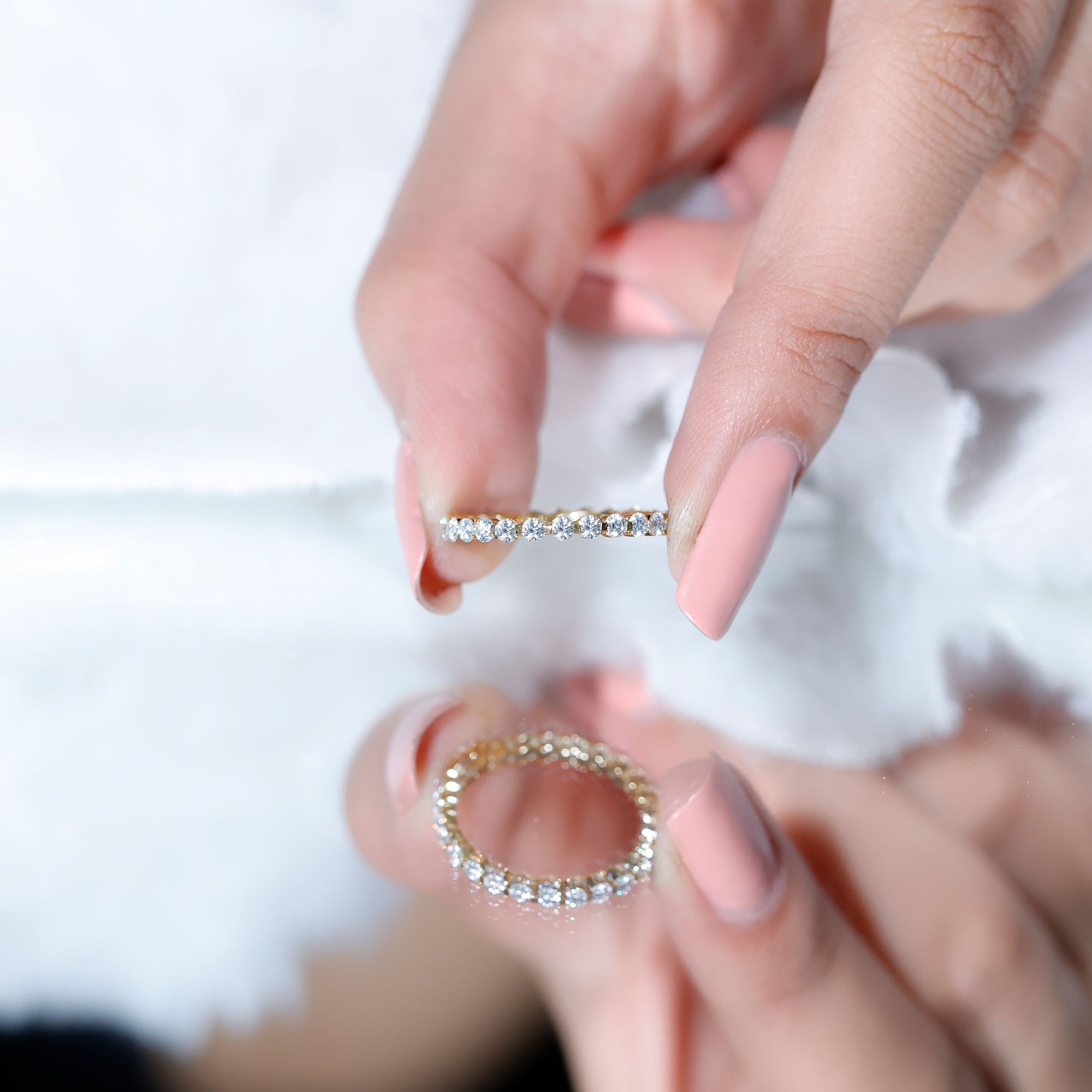 Moissanite Eternity Ring – Full Eternity Band With Round Cut Stones | Classic Circular Band