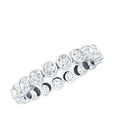 Moissanite Eternity Ring - Full Eternity Band With Bezel Set Round Brilliant Stones