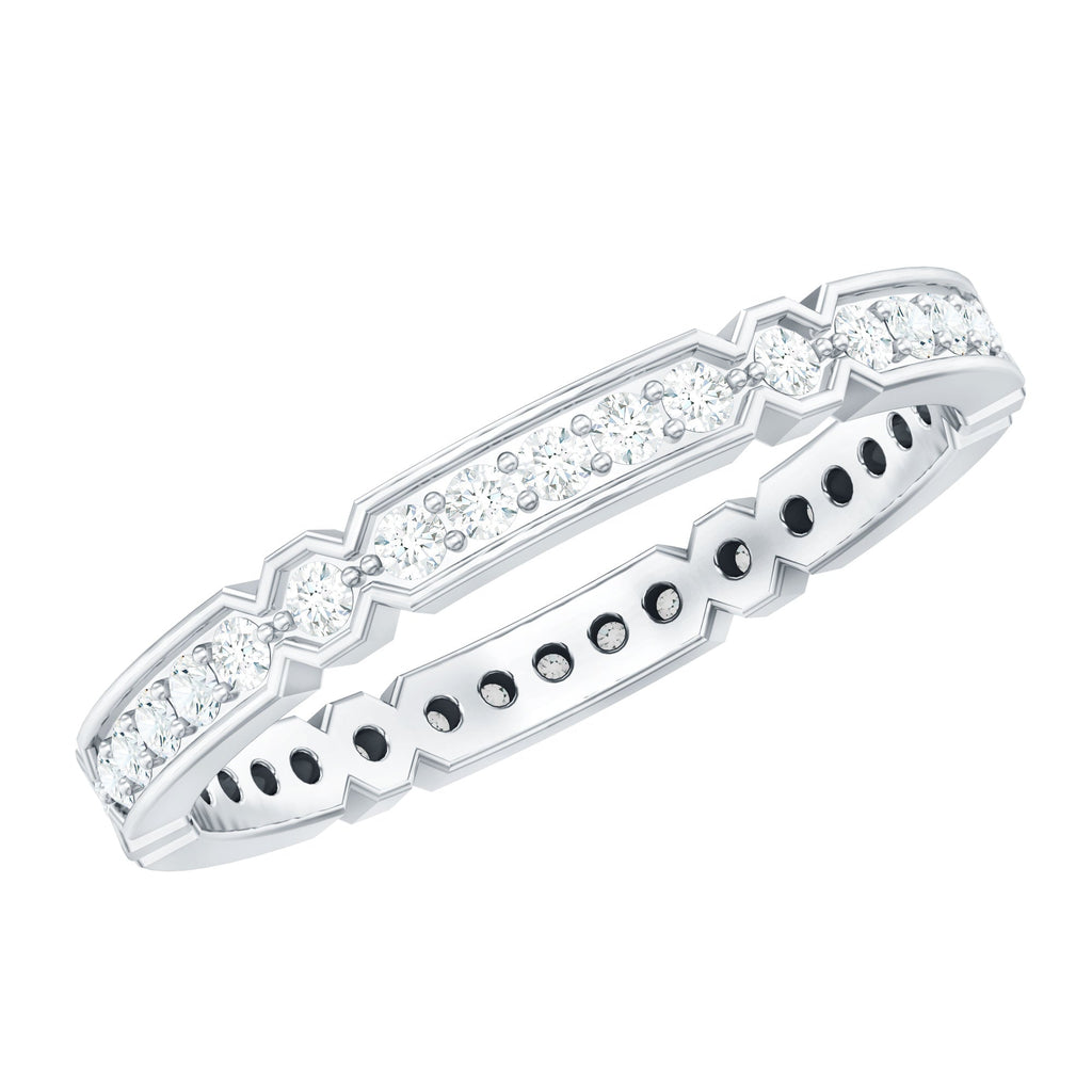 Moissanite Eternity Ring – Classic Full Eternity Band with Pinpoint Setting