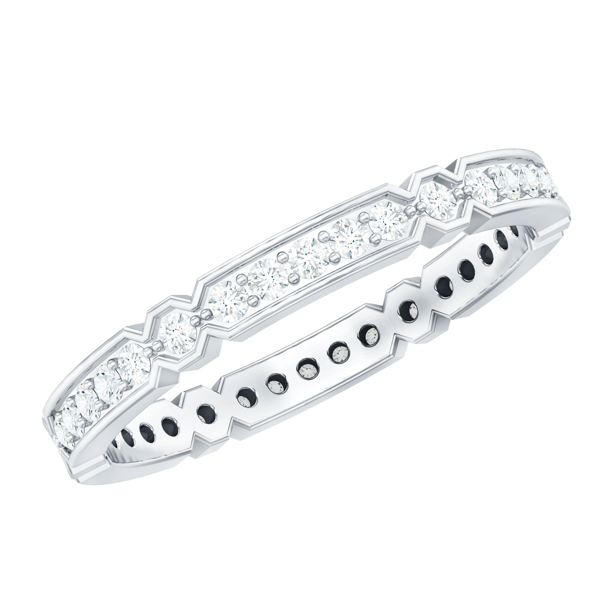 Moissanite Eternity Ring – Classic Full Eternity Band with Pinpoint Setting