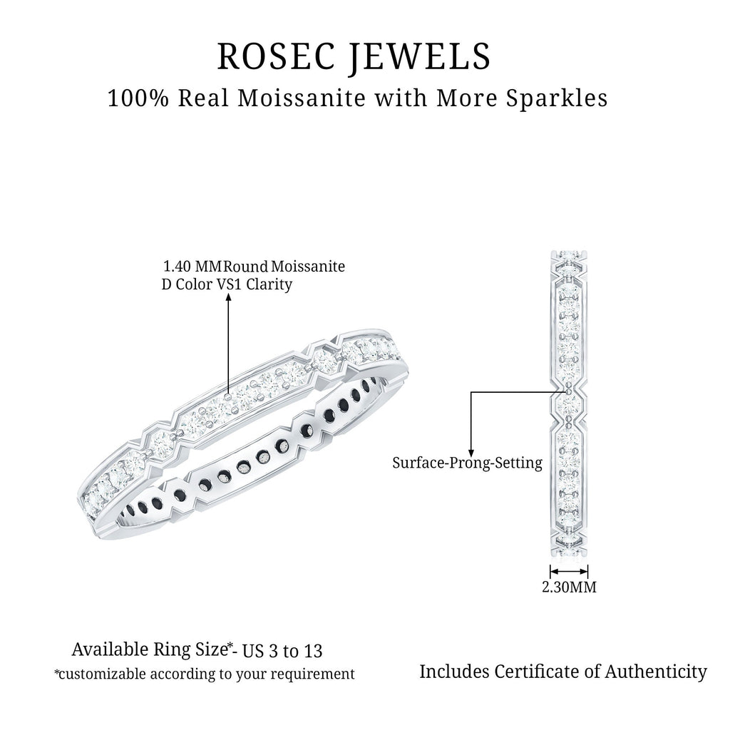 Moissanite Eternity Ring – Classic Full Eternity Band with Pinpoint Setting
