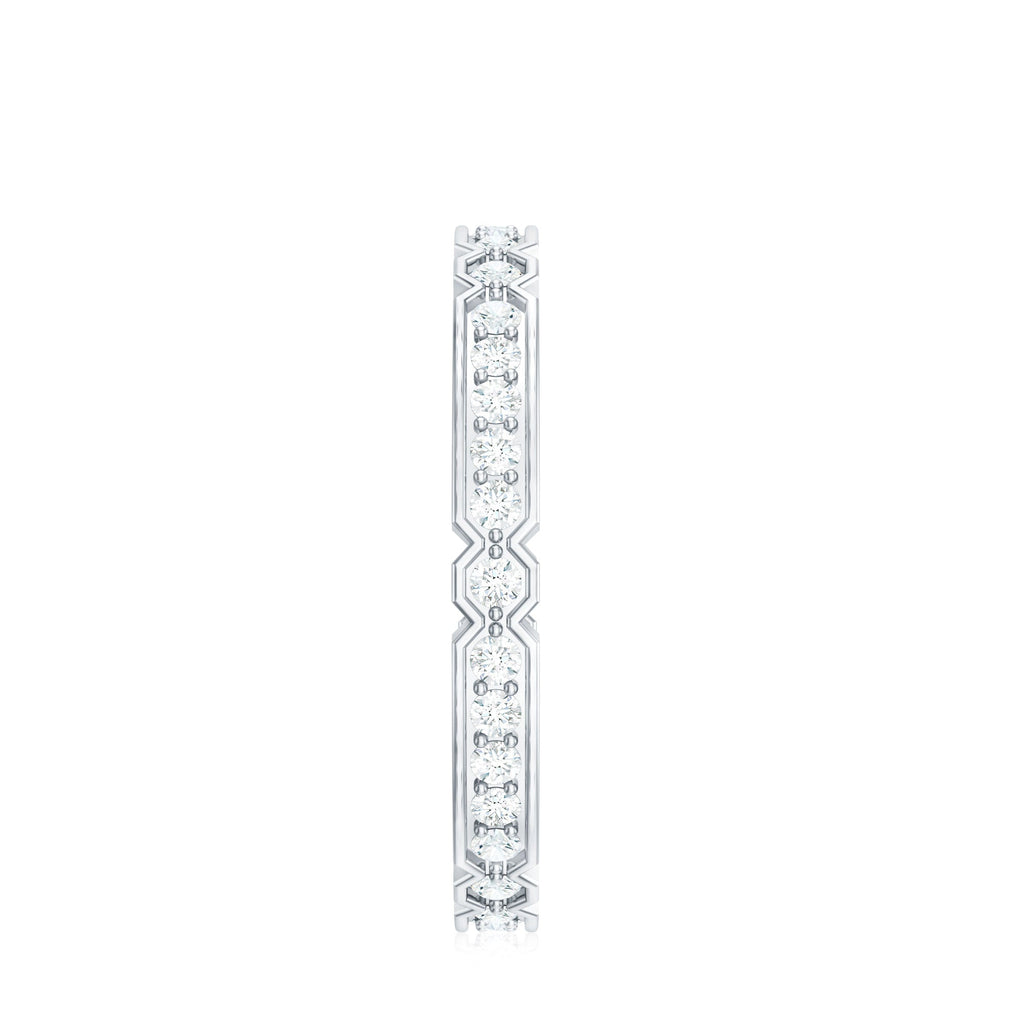 Moissanite Eternity Ring – Classic Full Eternity Band with Pinpoint Setting
