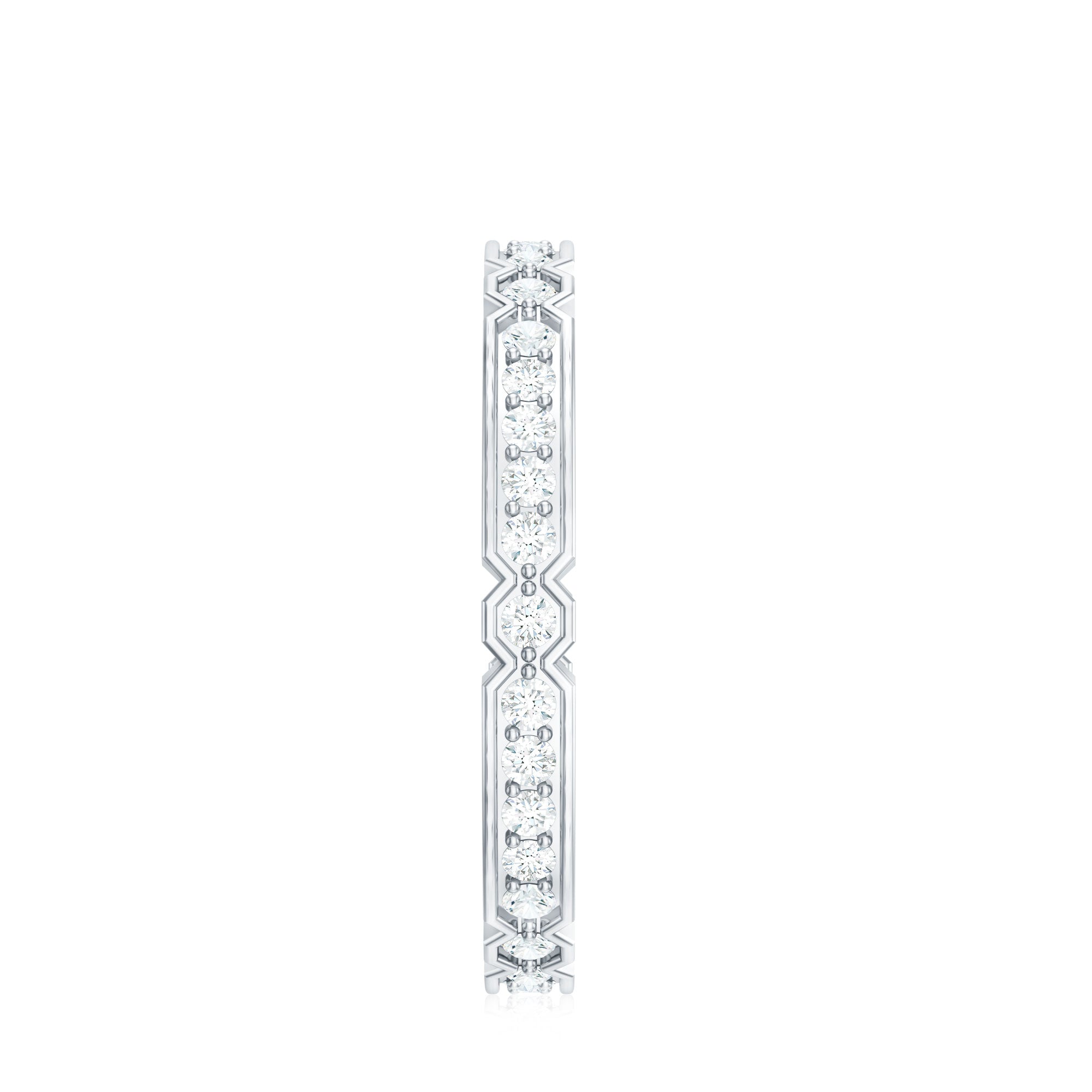 Moissanite Eternity Ring – Classic Full Eternity Band with Pinpoint Setting
