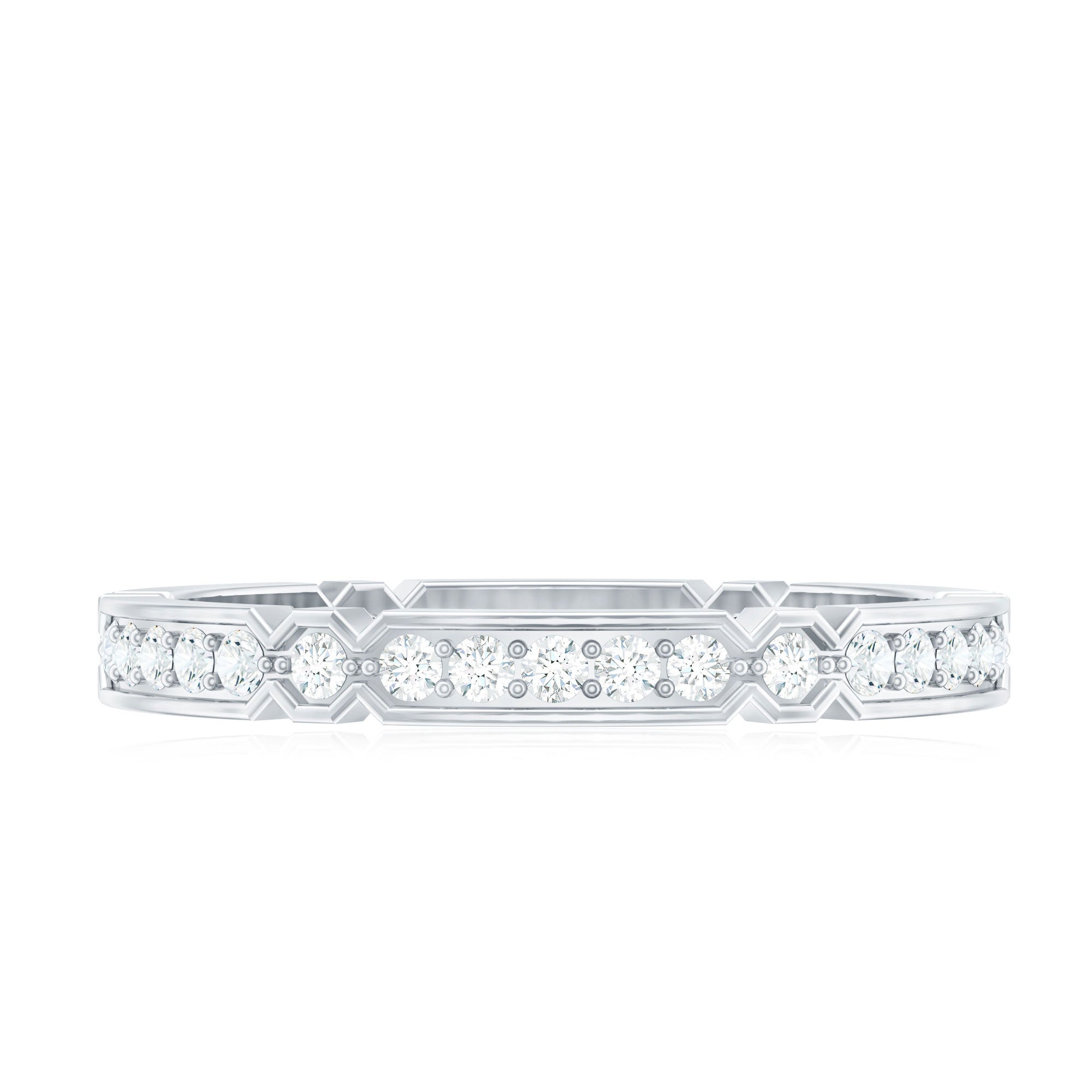 Moissanite Eternity Ring – Classic Full Eternity Band with Pinpoint Setting