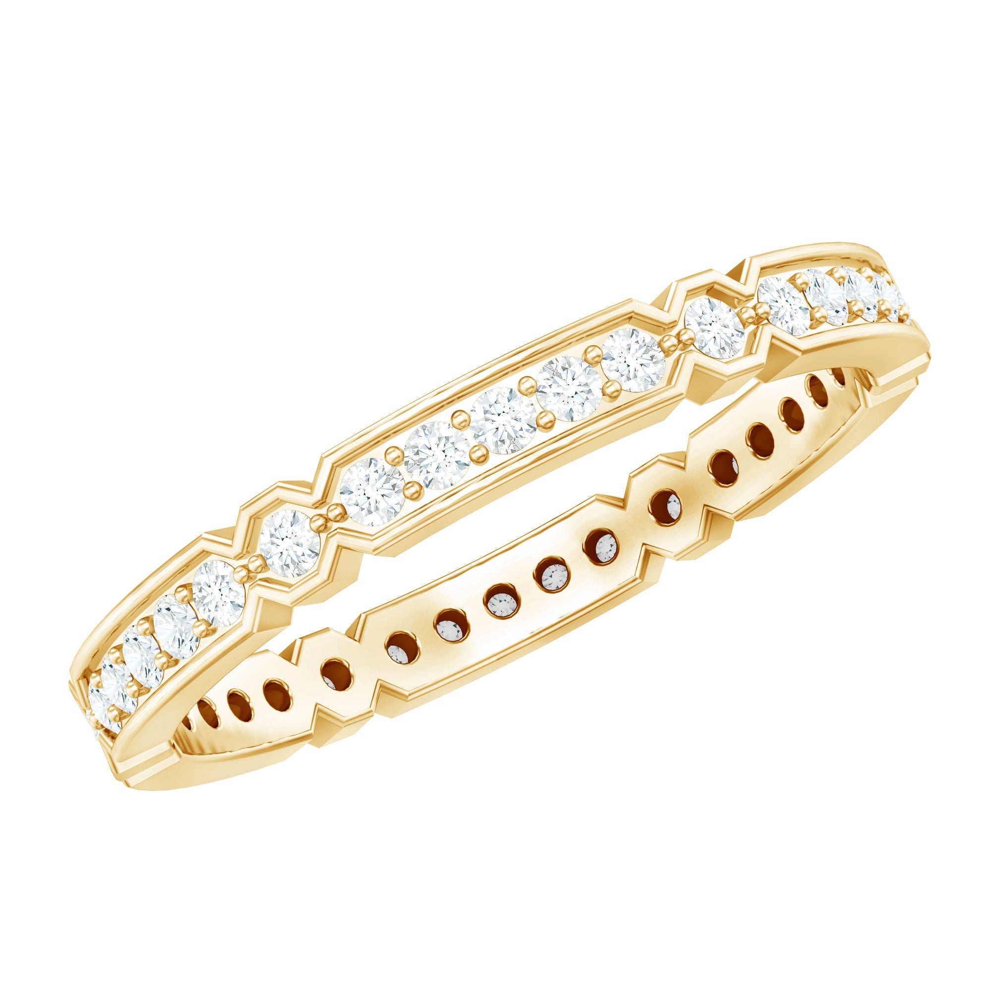 Moissanite Eternity Ring – Classic Full Eternity Band with Pinpoint Setting
