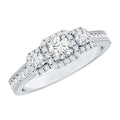 Vintage Style Moissanite 3 Stone Engagement Ring