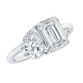 Pear and Emerald Cut Moissanite Toi Et Moi Engagement Ring