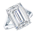 Certified 4.5 Carat Emerald Cut Moissanite Engagement Ring for Women