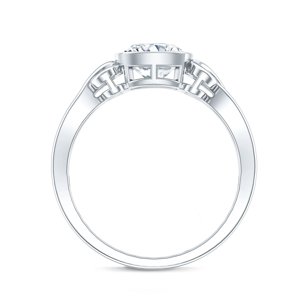 1.7 Carat Lab Grown Diamond Cushion Engagement Ring