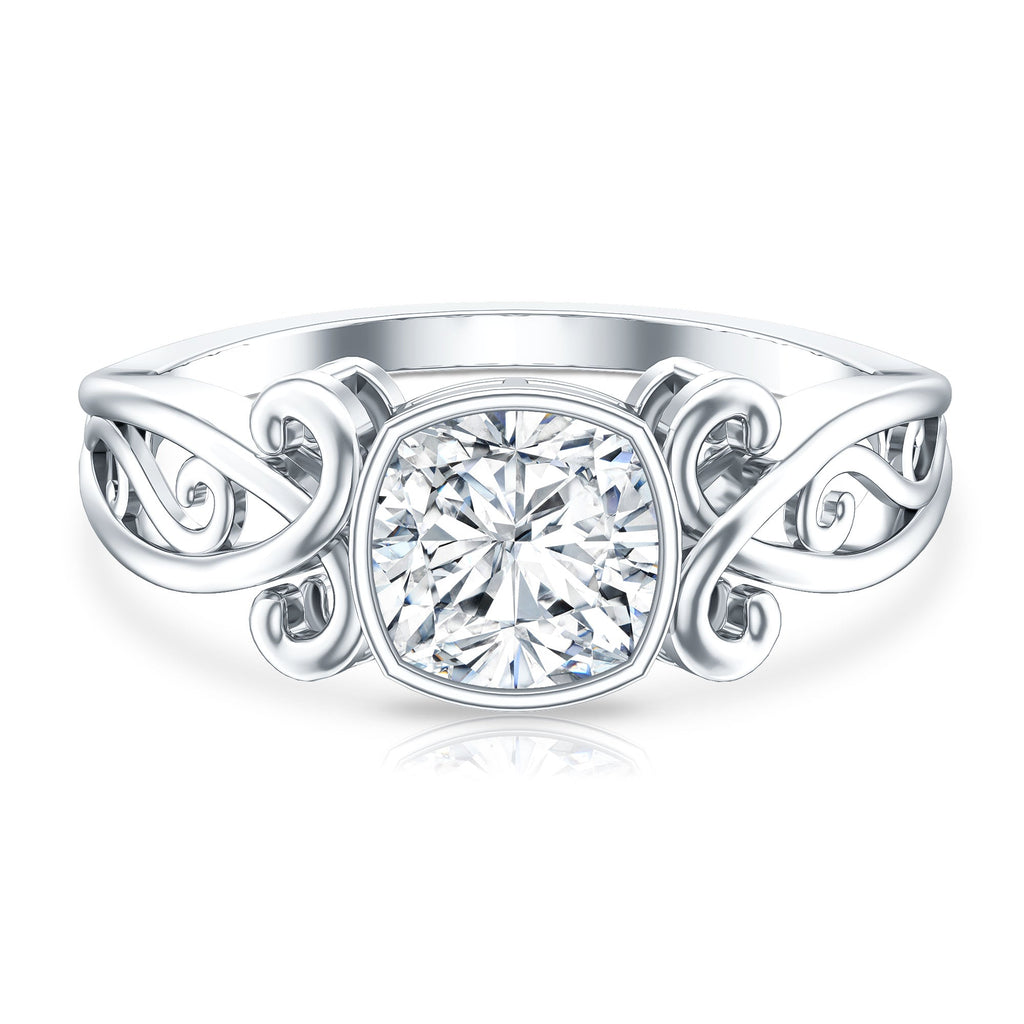 1.7 Carat Lab Grown Diamond Cushion Engagement Ring
