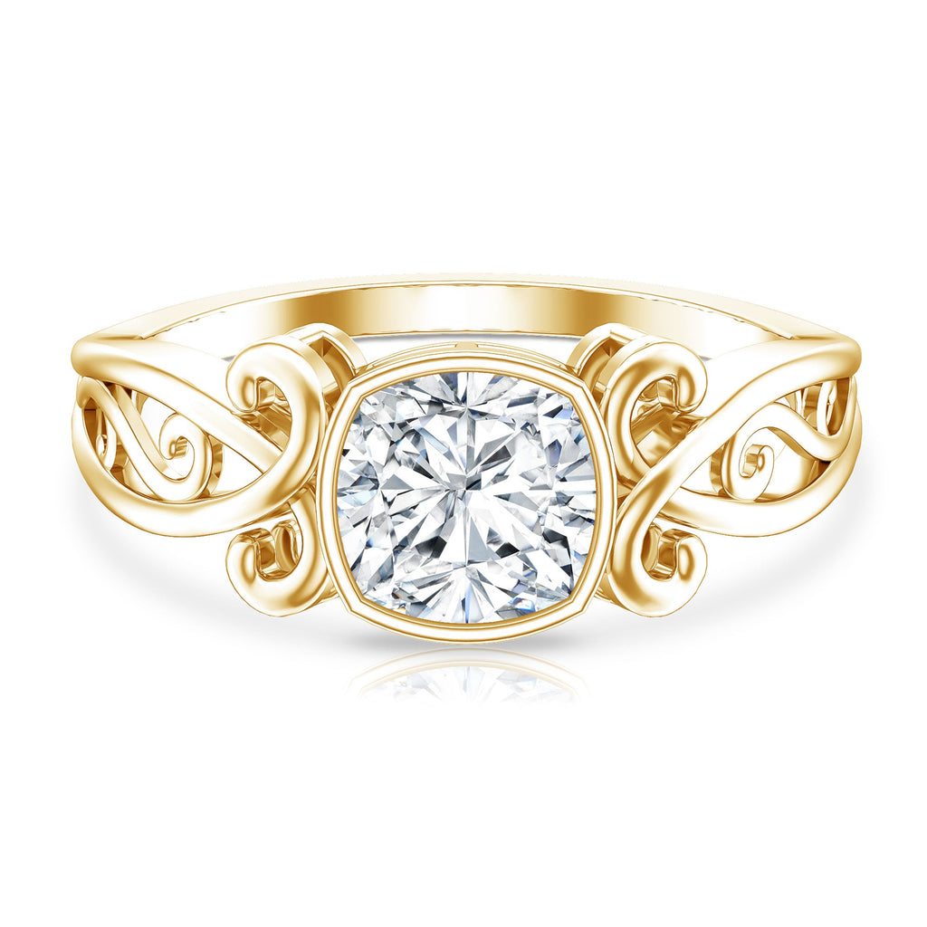 1.7 Carat Lab Grown Diamond Cushion Engagement Ring