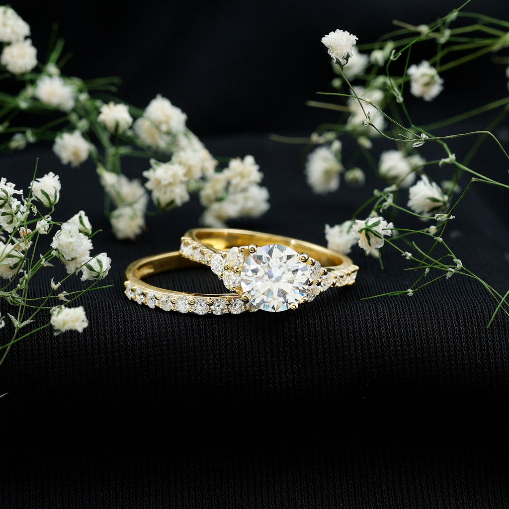 Certified Lab Grown Diamond Engagement Ring With Ring Guard for Her