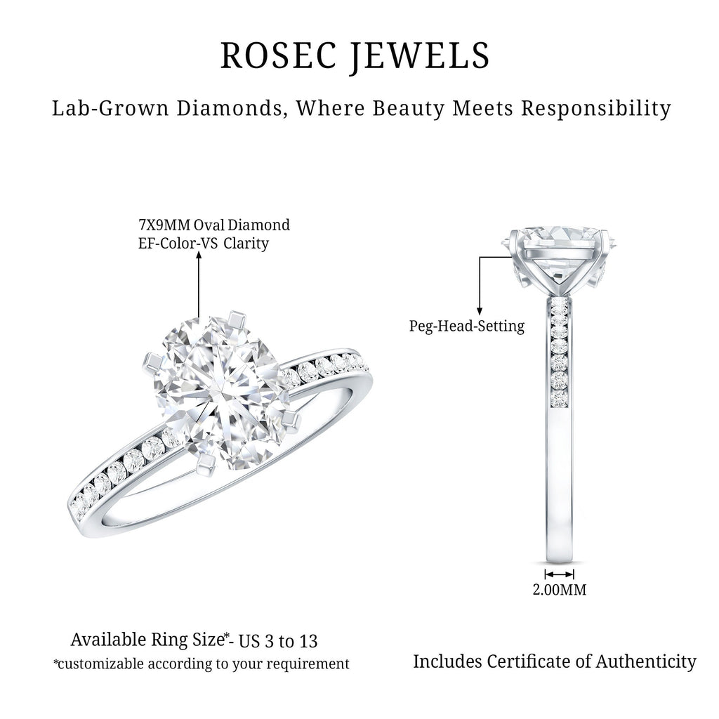 Certified 2 Carat Lab Grown Diamond Oval Engagement Ring