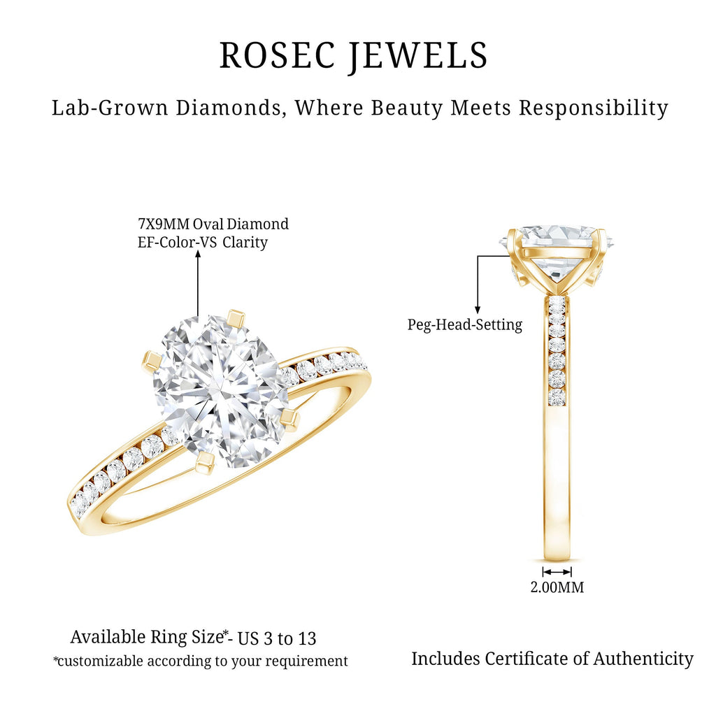 Certified 2 Carat Lab Grown Diamond Oval Engagement Ring